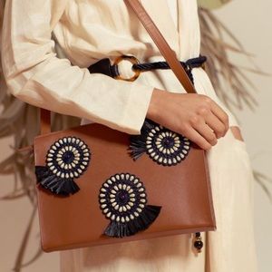 Lizzie Fortunato NEW leather beaded handbag